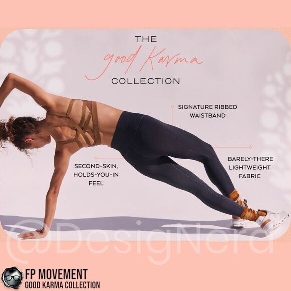 FP MOVEMENT GOOD KARMA SET BLACK SQUARE NECK BRA + TOASTED COCONUT FLARE LEGGING - Picture 14 of 15